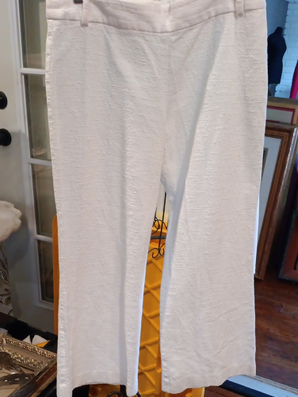 Trina Turk White Textured Wide-Leg Kids Pants